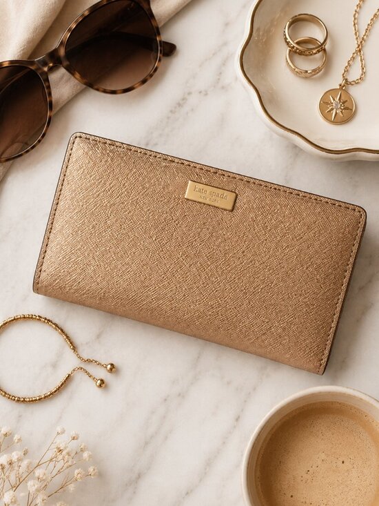 kate spade Handbags - Kate Spade New York Slim Bifold Wallet Rose Gold